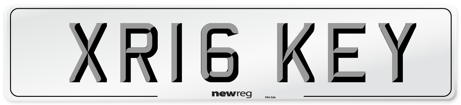 XR16 KEY Number Plate from New Reg